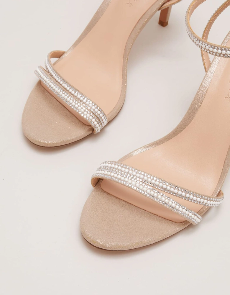 Pearl Embellished Barely There Sandal