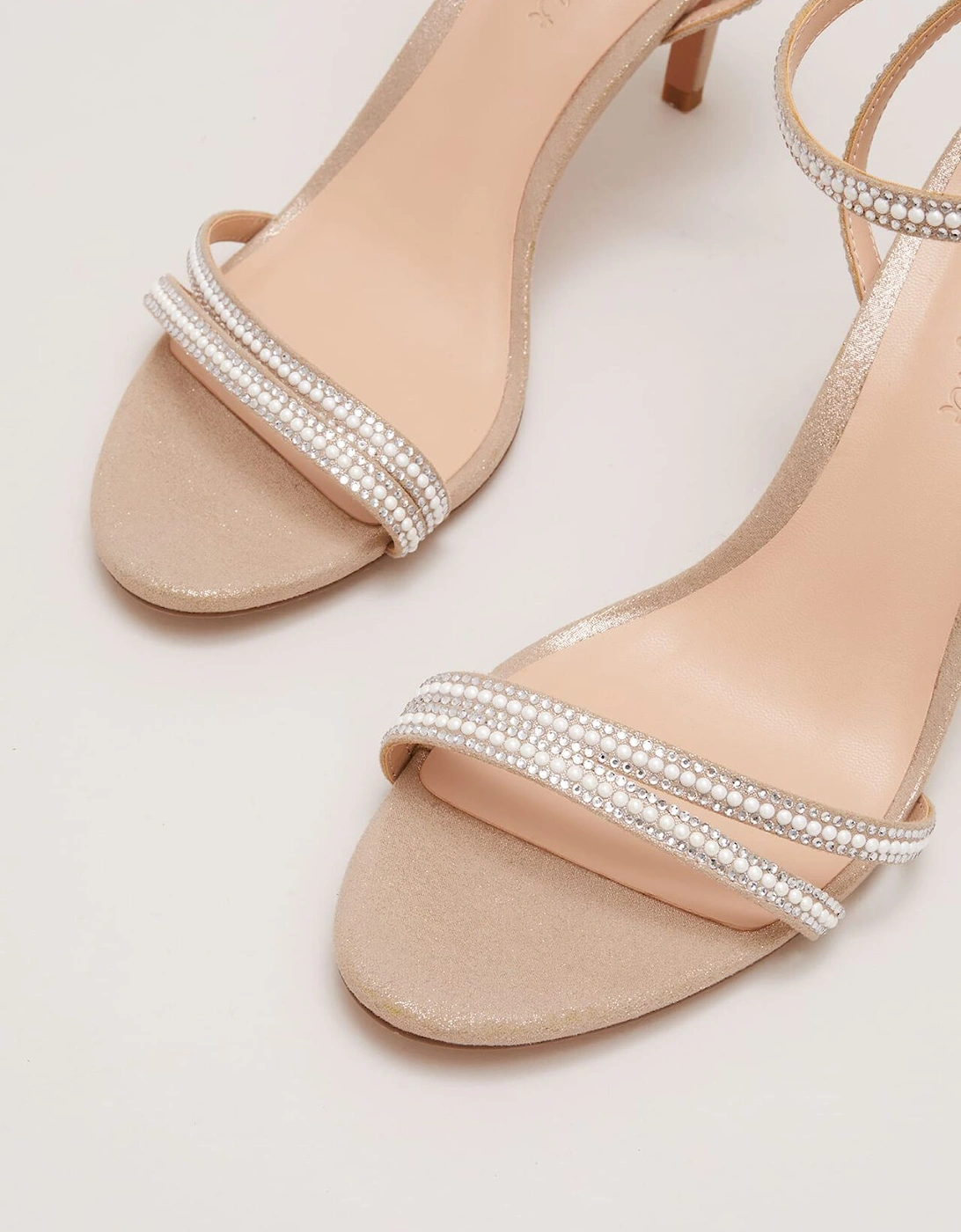 Pearl Embellished Barely There Sandal