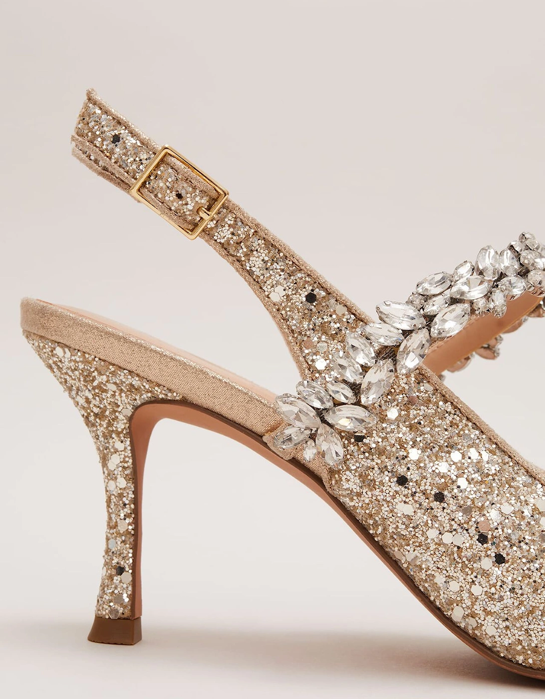 Glitter Embellished Pointed Slingback