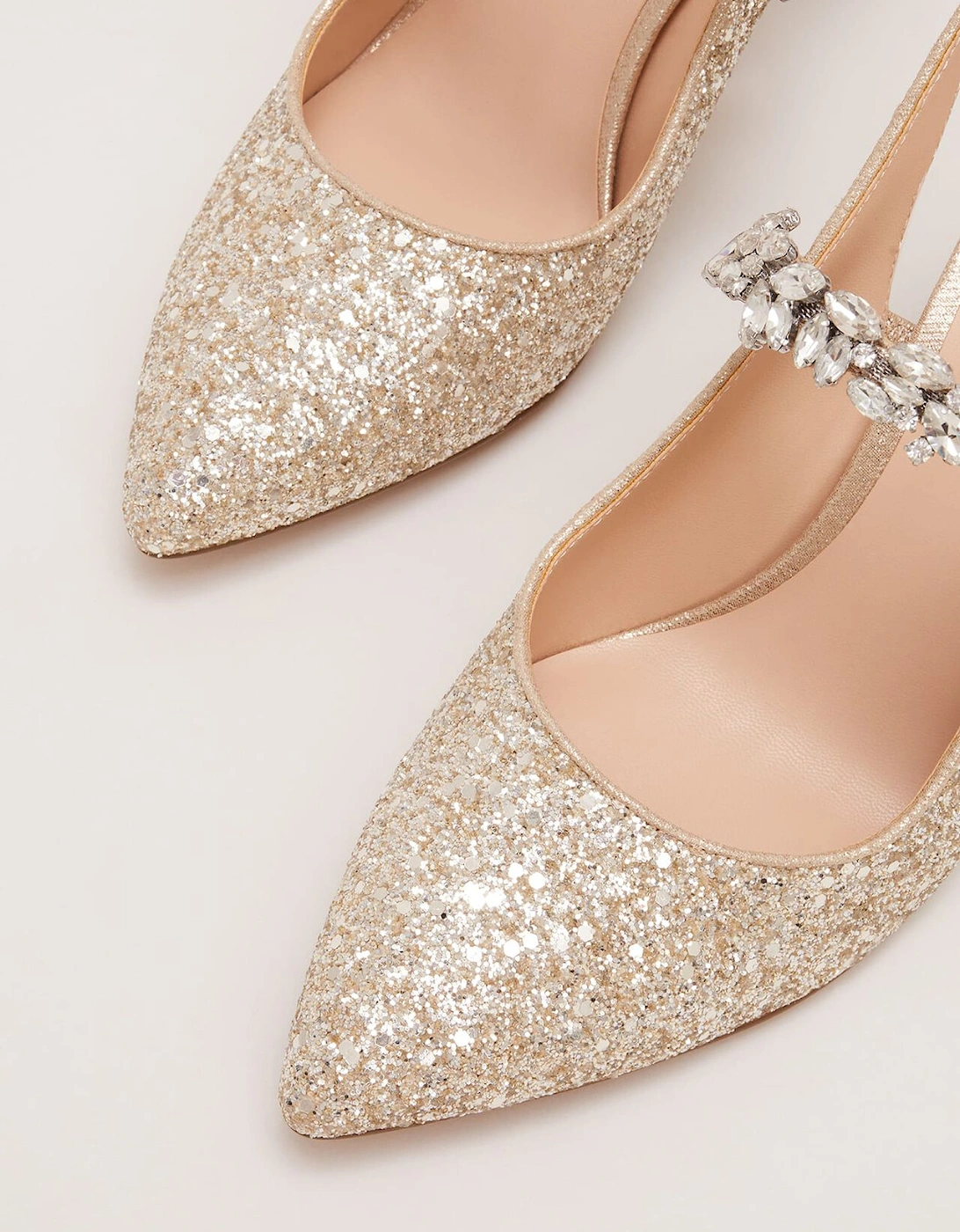 Glitter Embellished Pointed Slingback