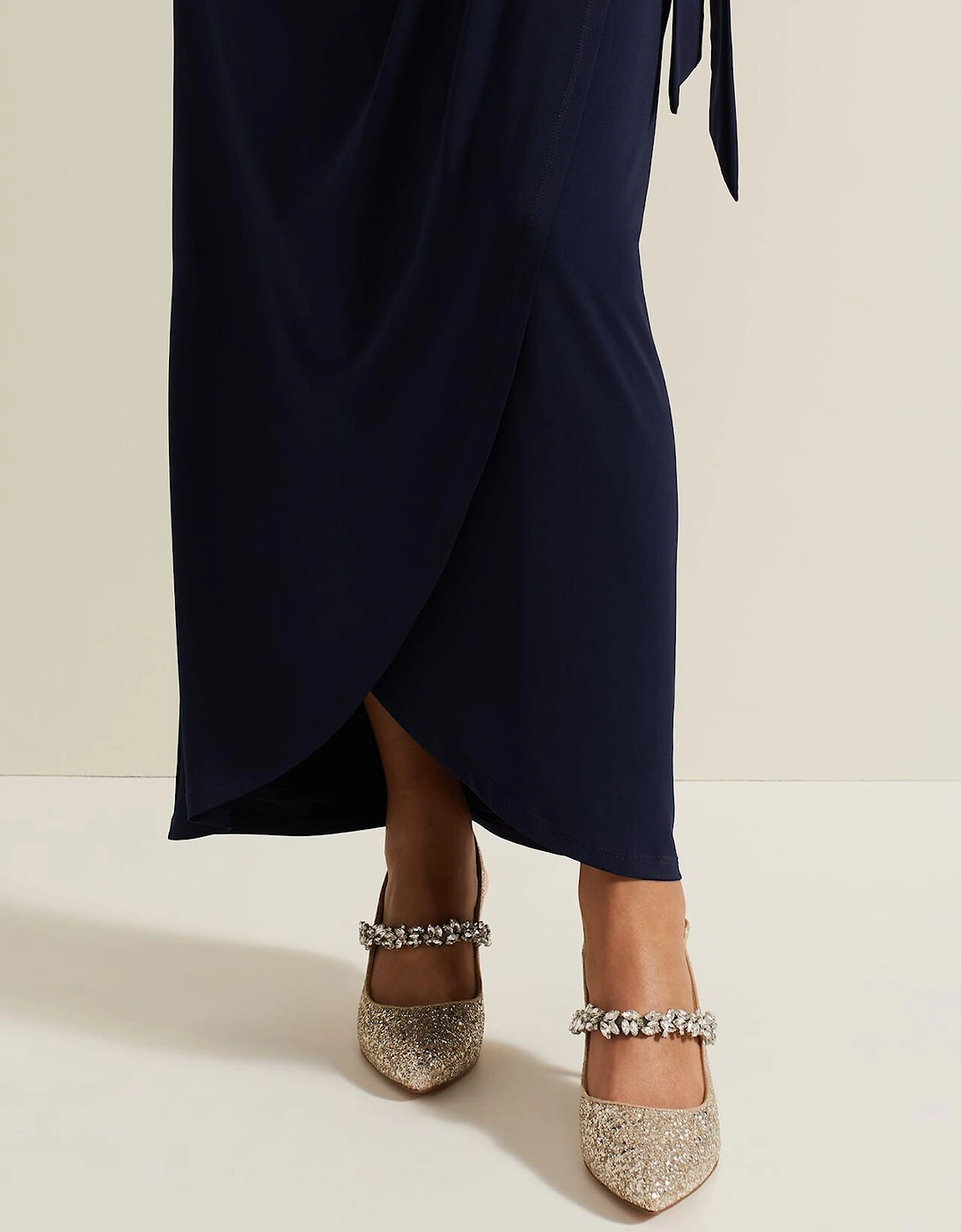Glitter Embellished Pointed Slingback