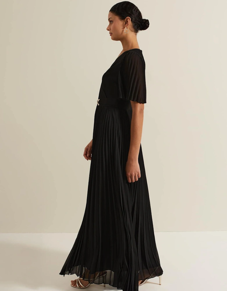 Yasmina Pleated Maxi Dress