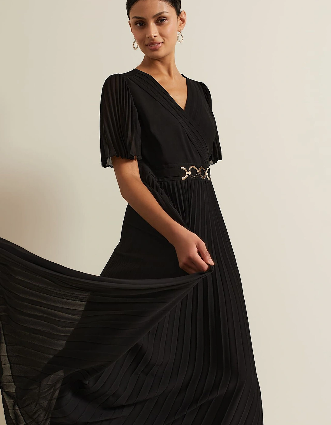 Yasmina Pleated Maxi Dress