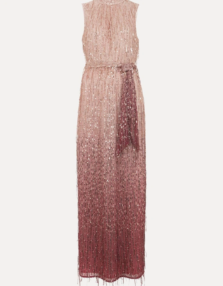 Becka Fringe Sequin Maxi Dress