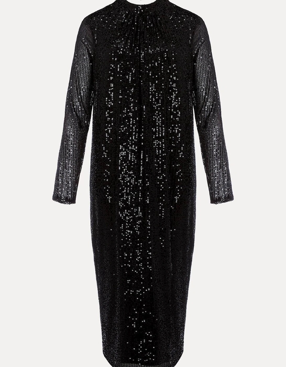 Petite Cindy Black Sequin Midi Dress