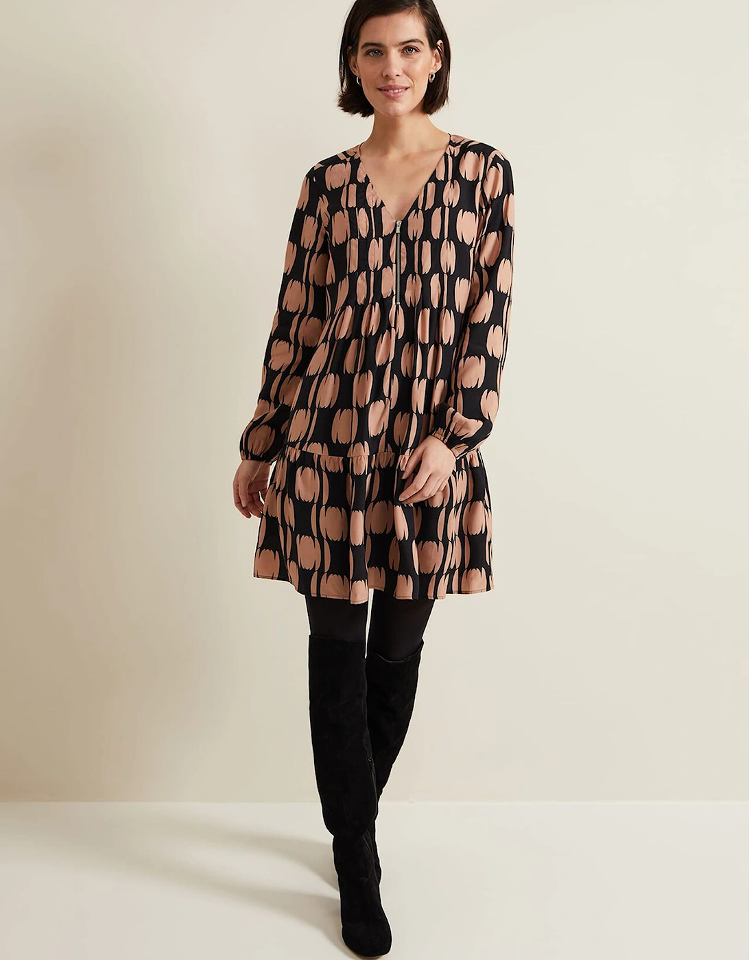Penele Spot Swing Dress