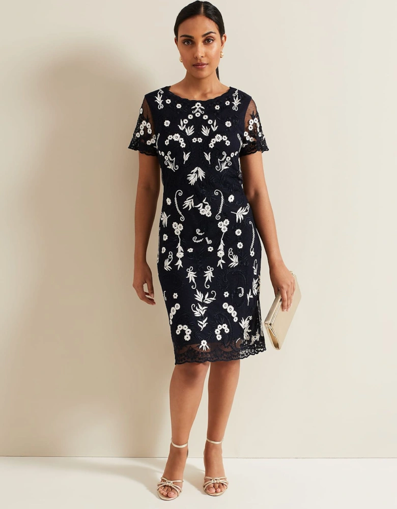 Petite Florisa Embroidered Dress