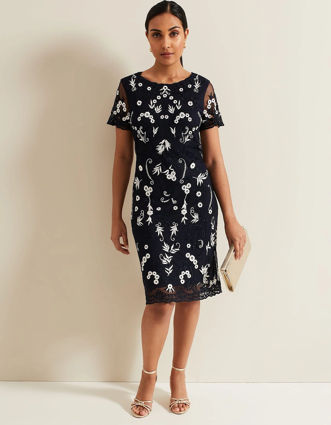 Petite Florisa Embroidered Dress