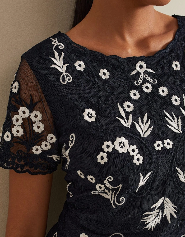 Petite Florisa Embroidered Dress