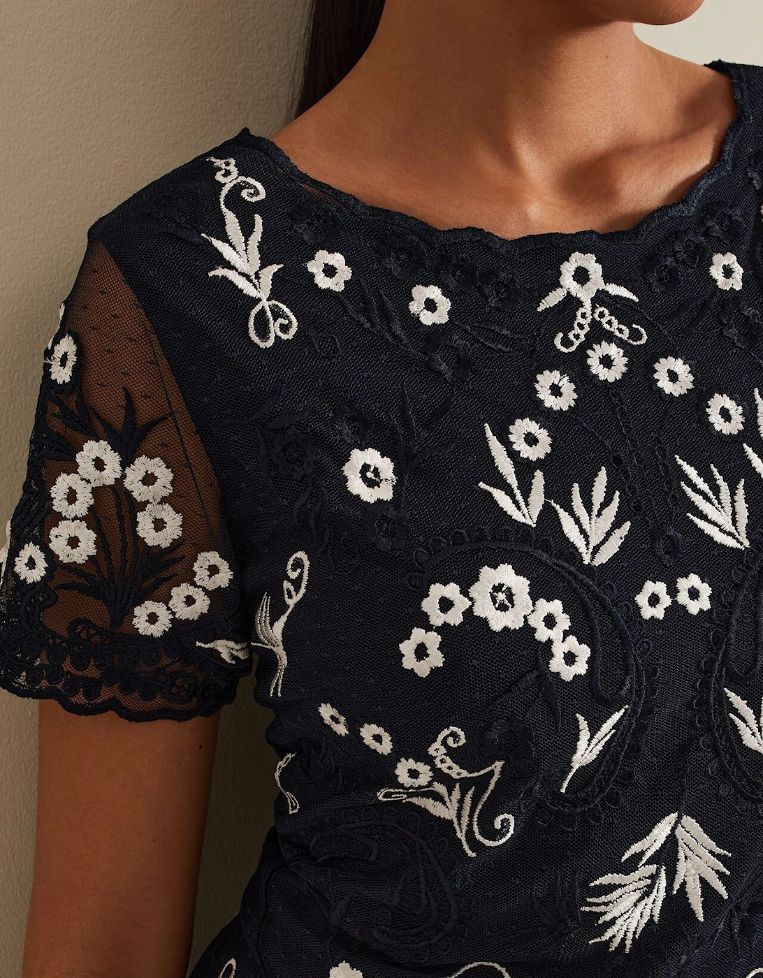 Petite Florisa Embroidered Dress
