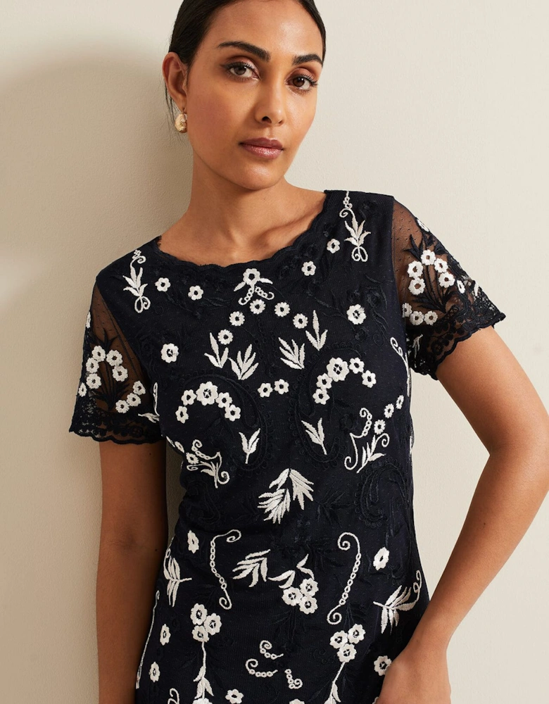 Petite Florisa Embroidered Dress