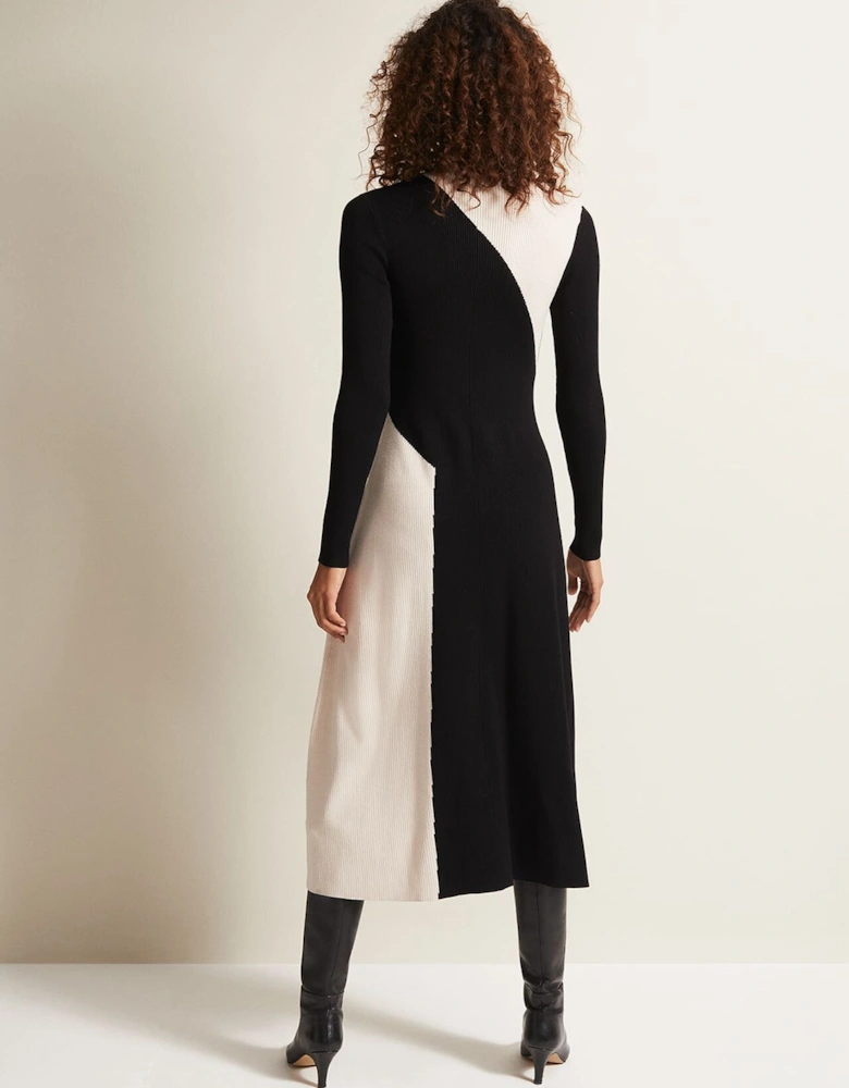 Julie Knitted Colourblock Midaxi Dress