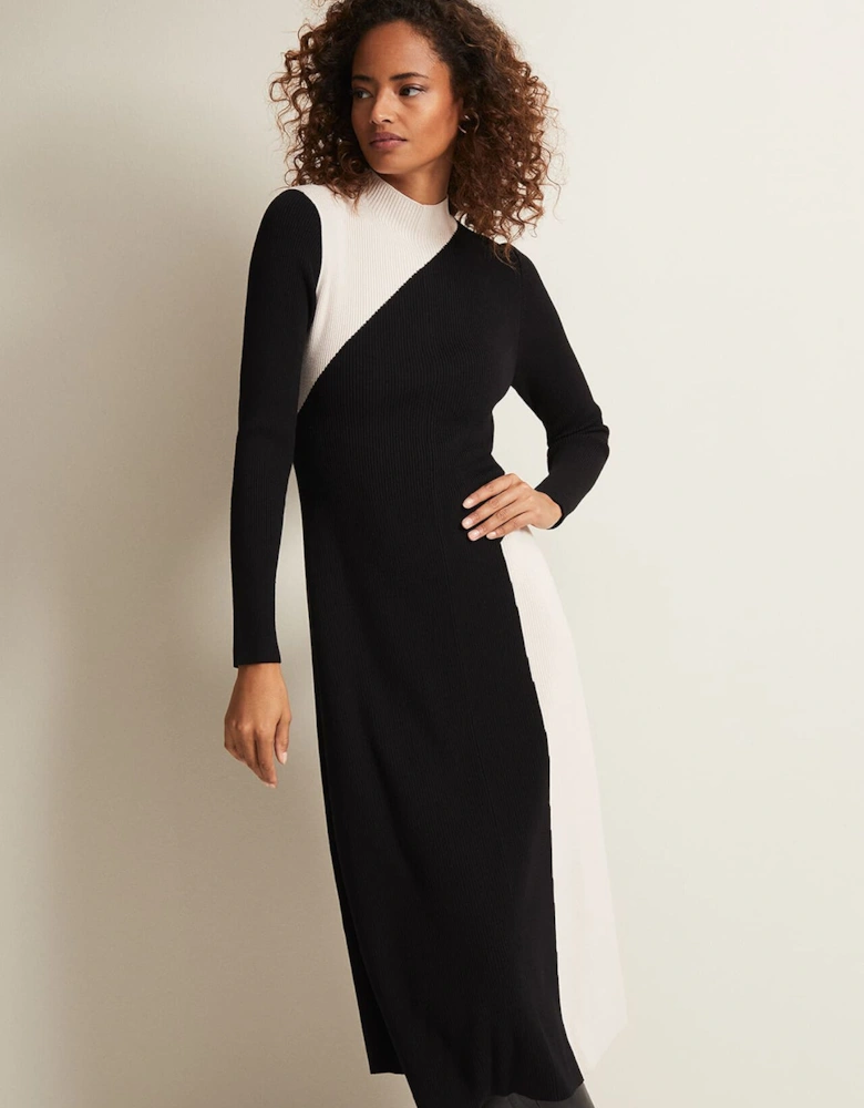 Julie Knitted Colourblock Midaxi Dress