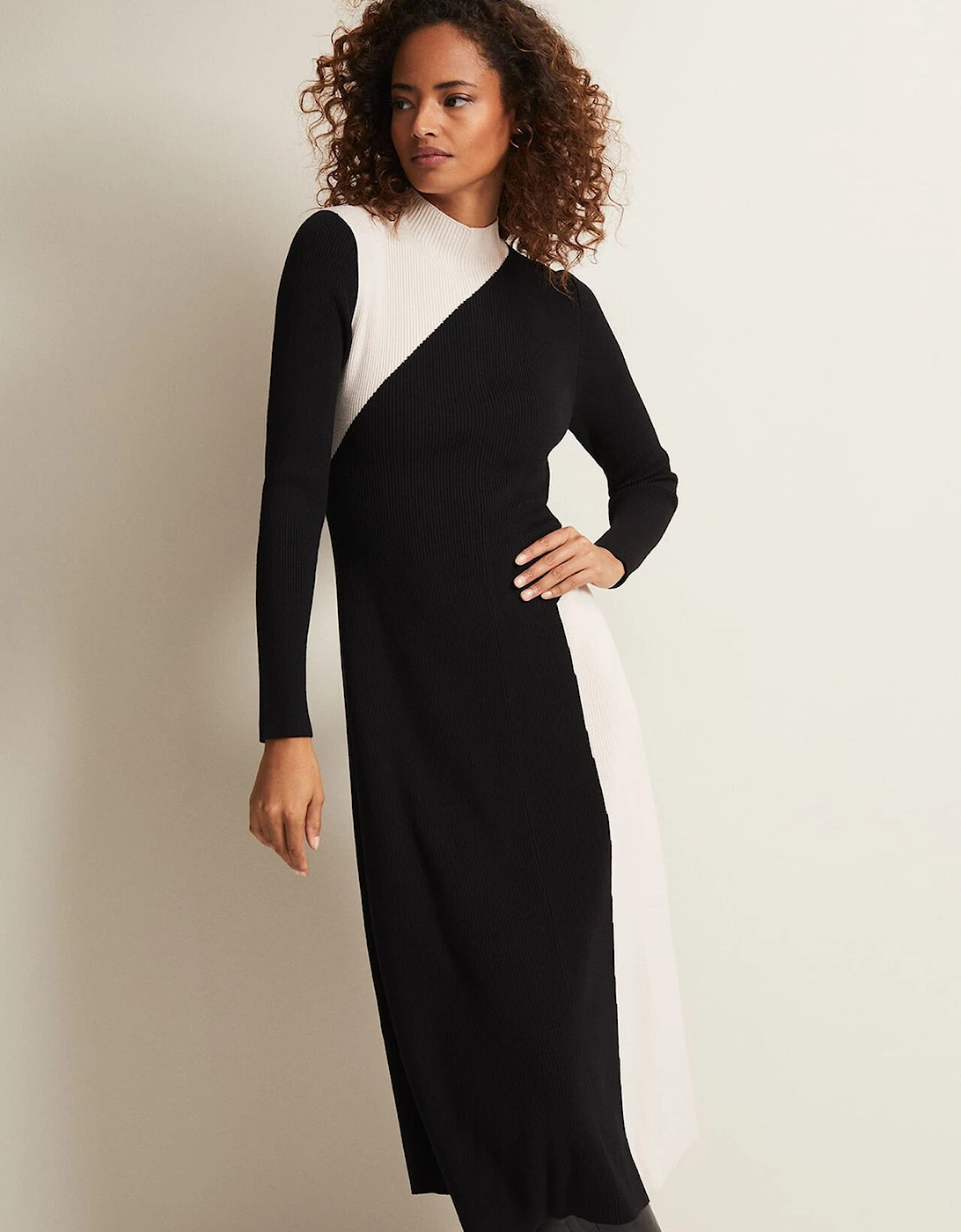 Julie Knitted Colourblock Midaxi Dress