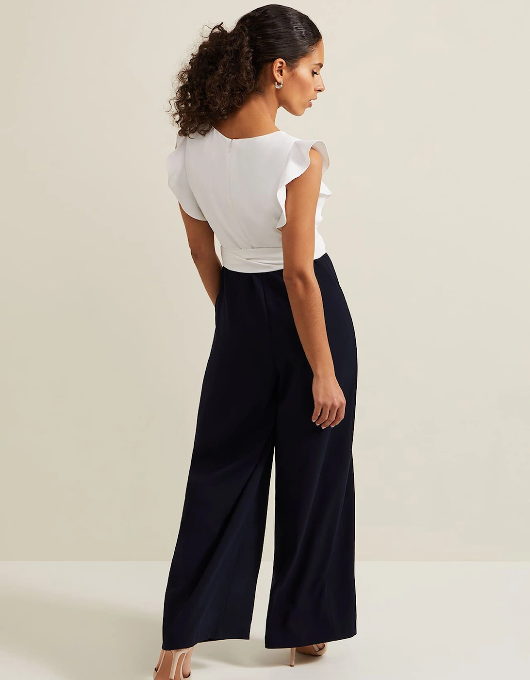 Petite Ayla Ruffle Colourblock Jumpsuit