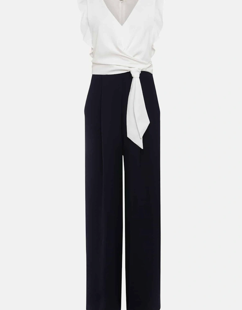 Petite Ayla Ruffle Colourblock Jumpsuit