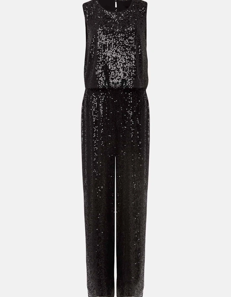 Aubrey Black Sequin Wide Leg Jumpsuit