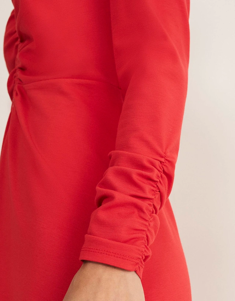 Irisa Zip Ruched Midi Dress
