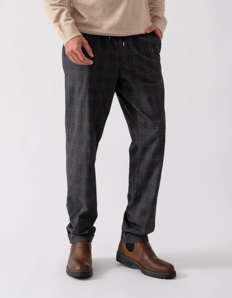 Mens Drawstring Waist Check Trousers