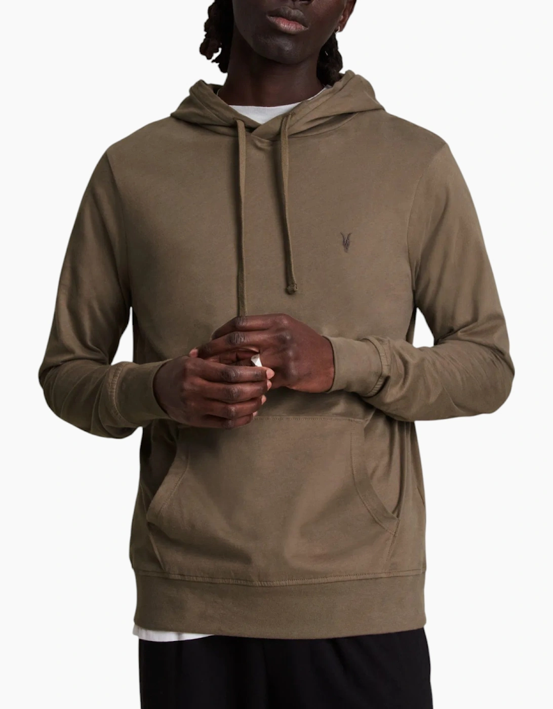 Allsaints Men's Brown All Saints Raven Oth Hoodies Long Sleeve Pullover Jumper Cotton Winter New  38 M