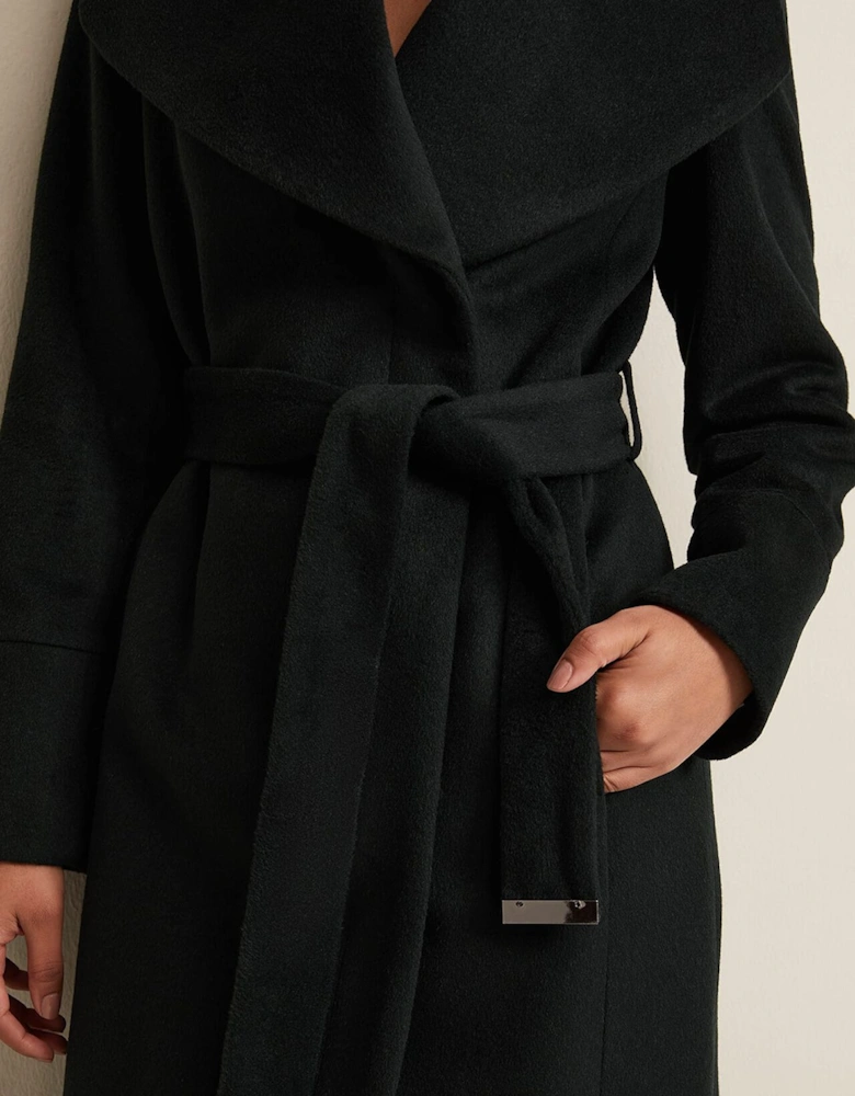 Petite Nicci Dark Green Wool Smart Coat