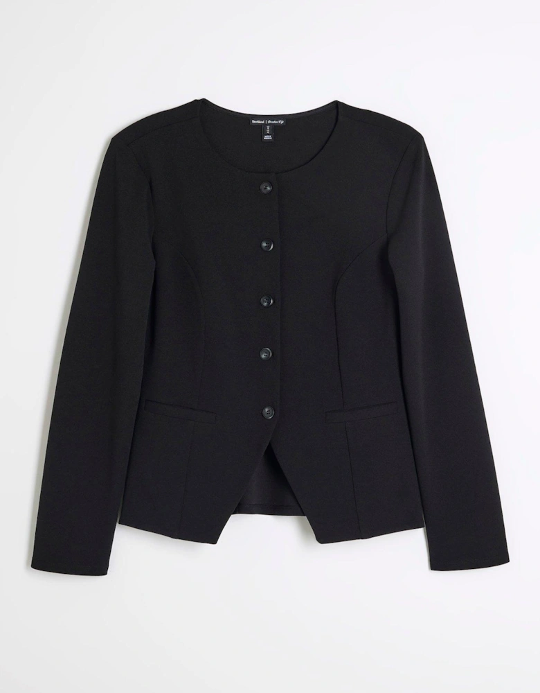 Tailored Button Jacket - Black