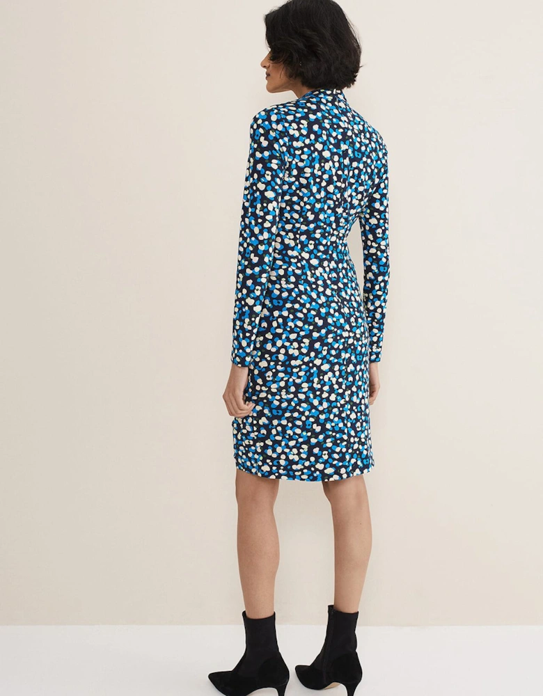 Juno Ruched V Neck Dotty Bodycon Dress