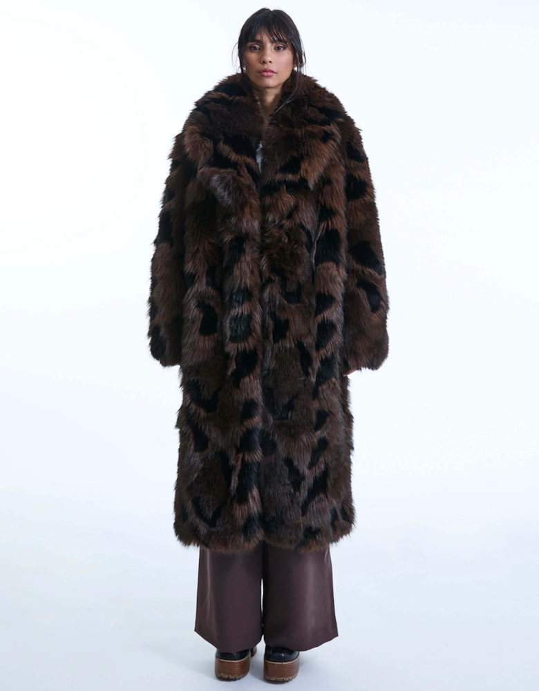 Distressed Faux Fur Coat