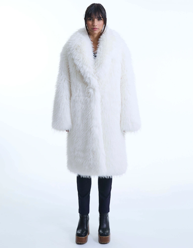 White Faux Fur Coat