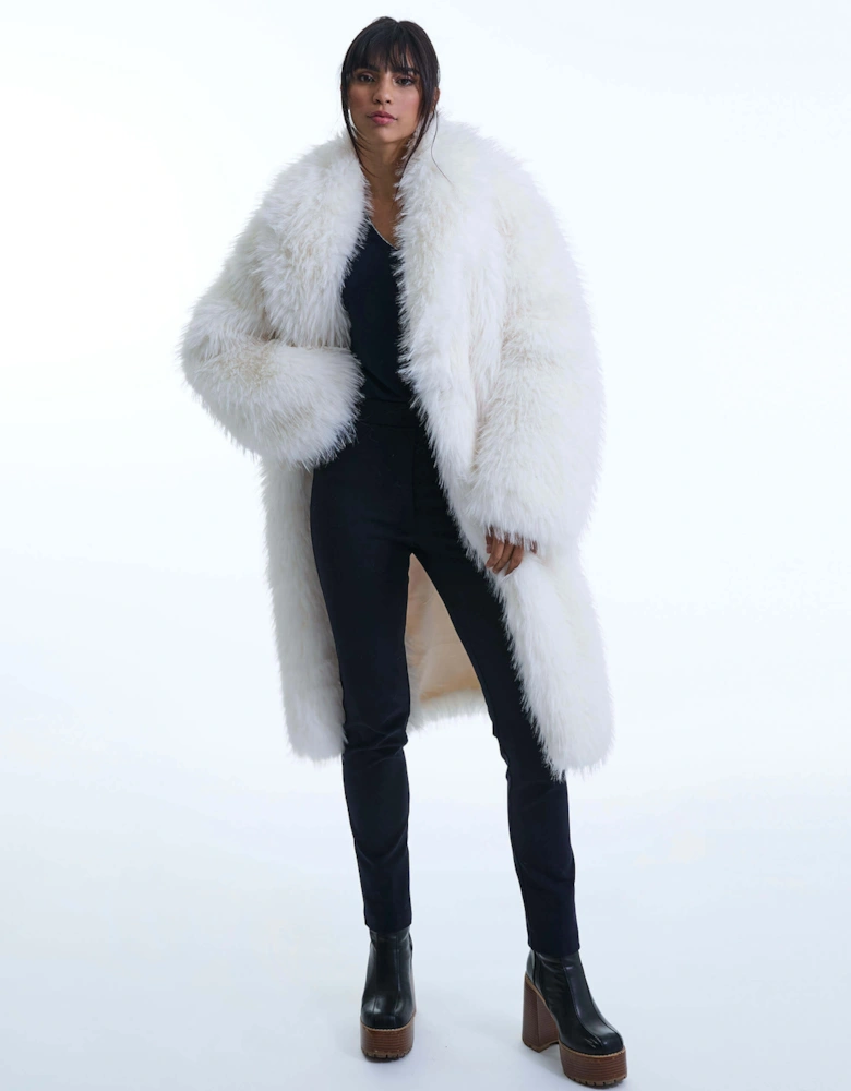 White Faux Fur Coat