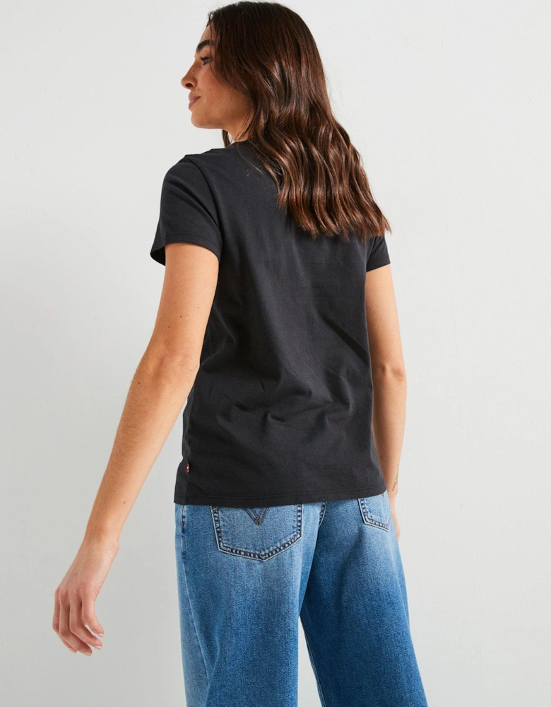 The Perfect T-Shirt - Box Tab Shine Caviar - Black