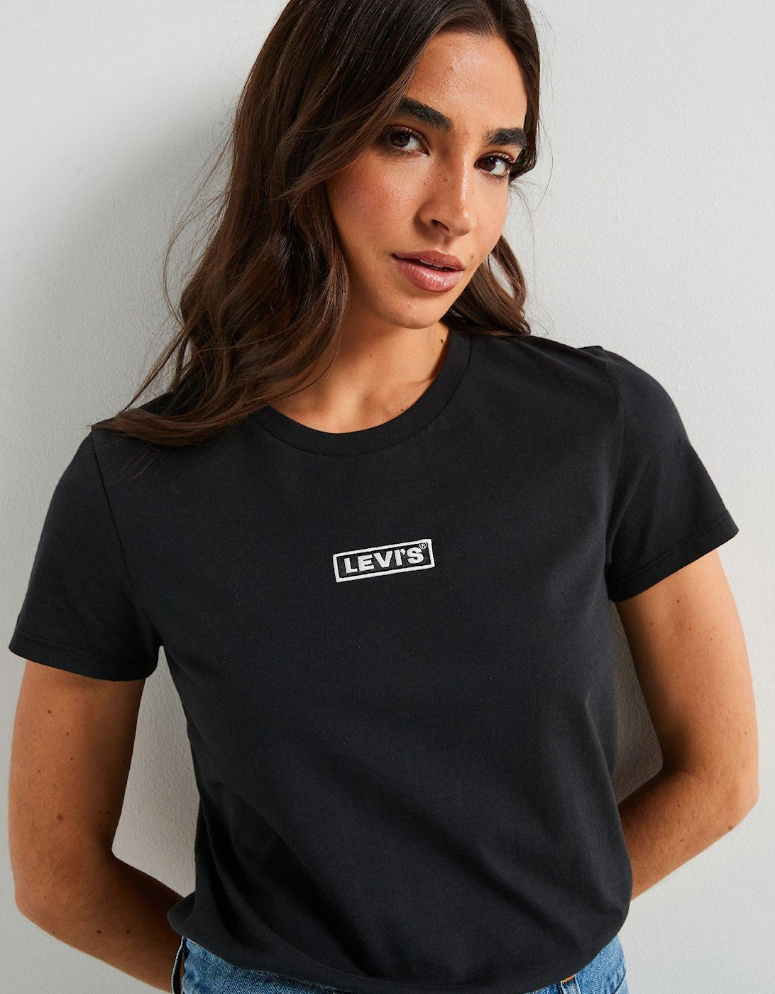 The Perfect T-Shirt - Box Tab Shine Caviar - Black