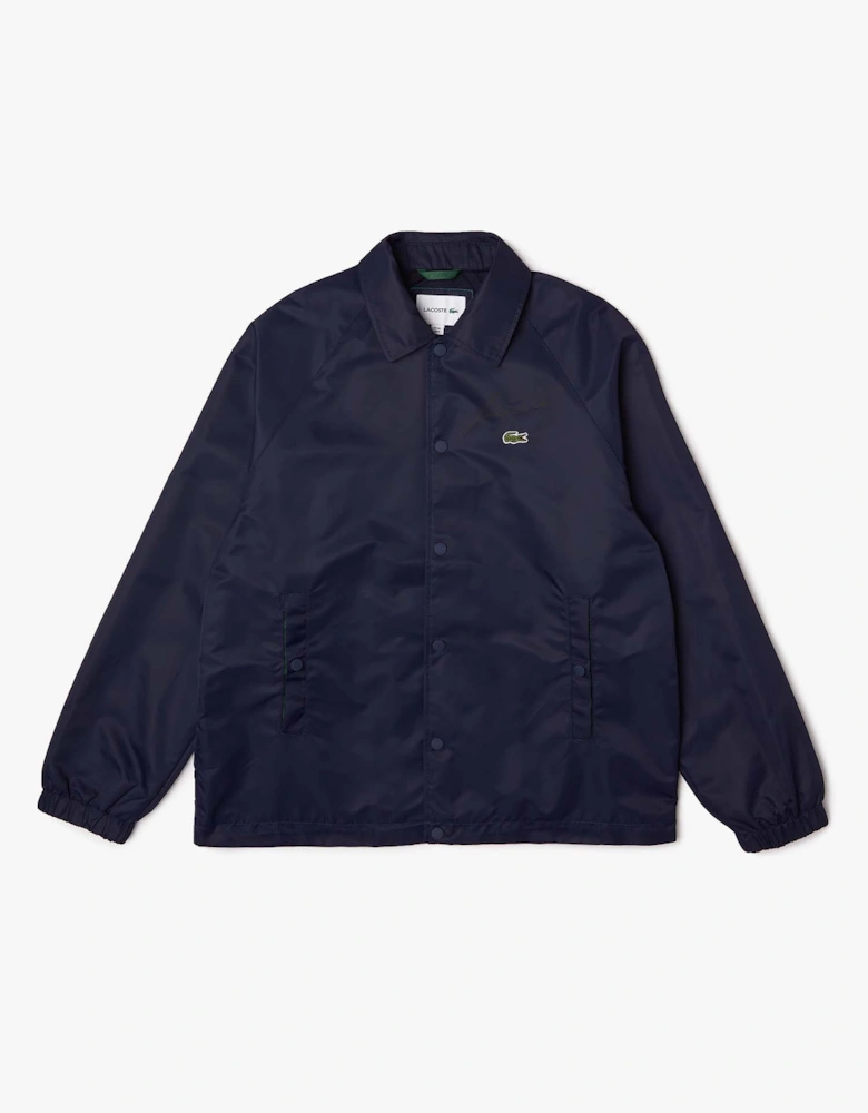 Buttoned Signiature Nylon Jacket