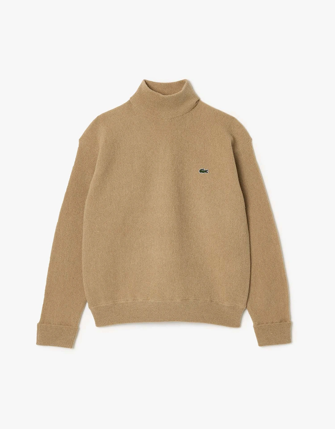 Relaxed Fit Carded Wool High Neck Sweater