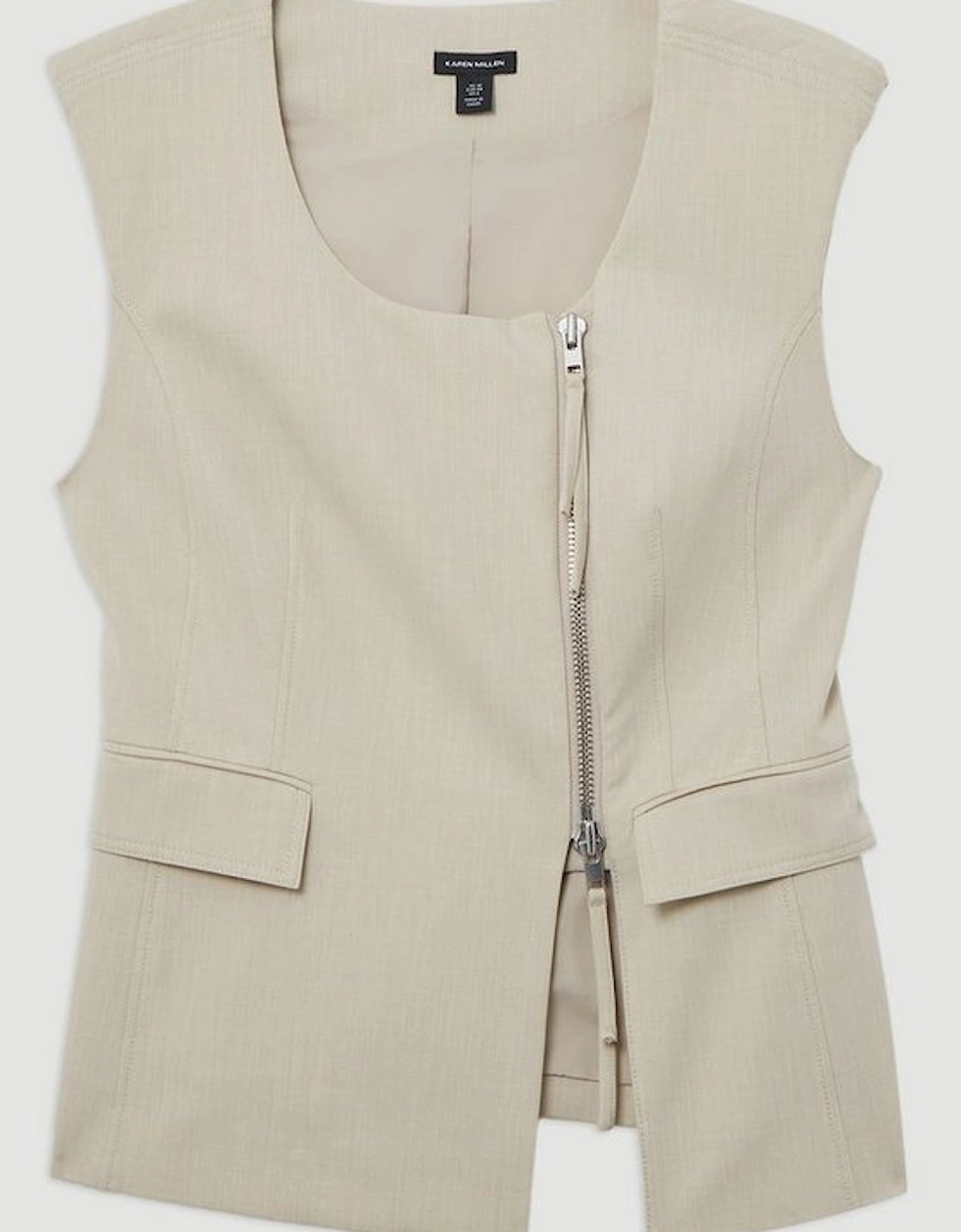 Tailored Viscose Zip Through Multi Stitch Waistcoat