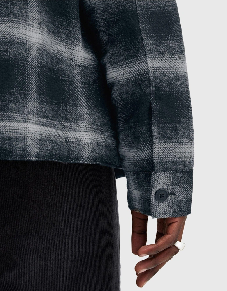 Marley Checked Harrington Jacket - Dark Blue