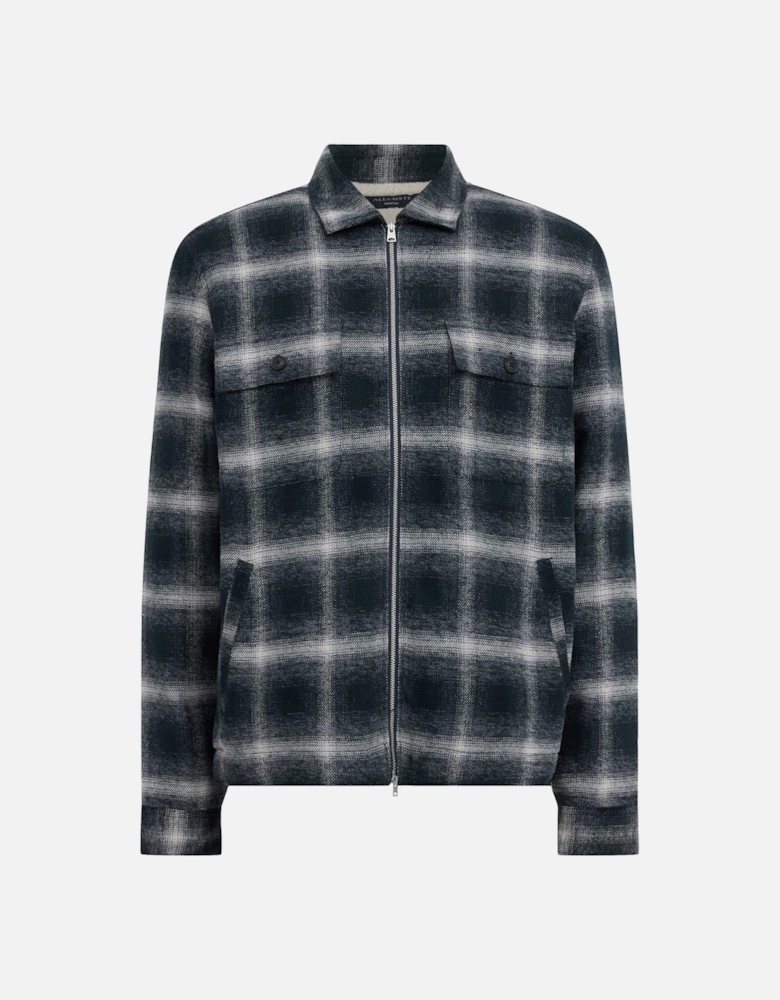 Marley Checked Harrington Jacket - Dark Blue