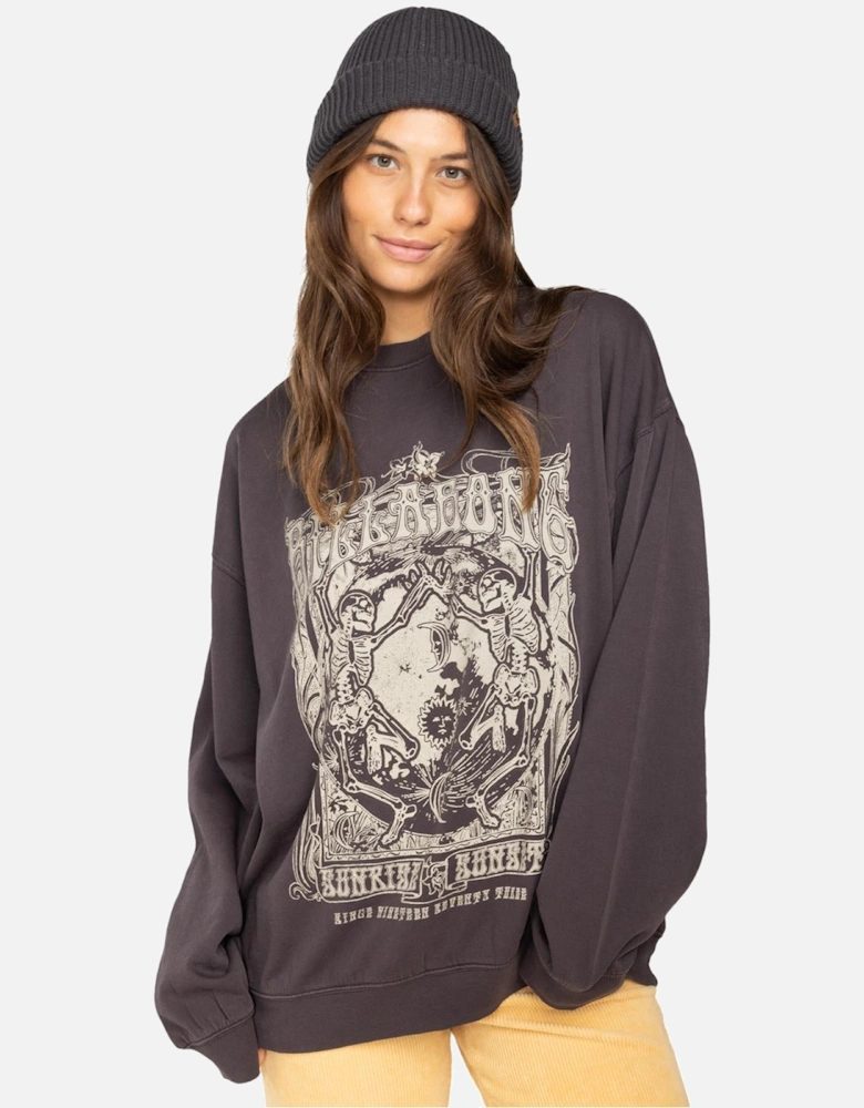 Womens Ride In Loose Fit Pullover Sweatshirt