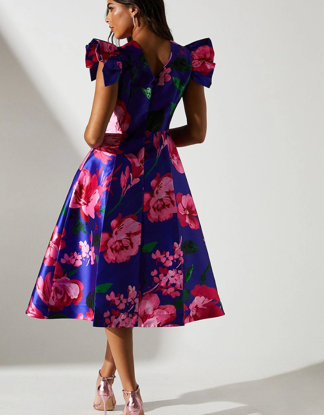 Floral Twill Fit and Flare Dress