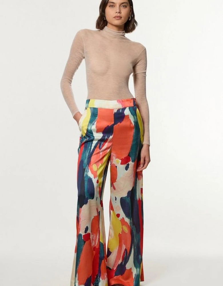 Tall Satin Wide Leg Woven Trouser