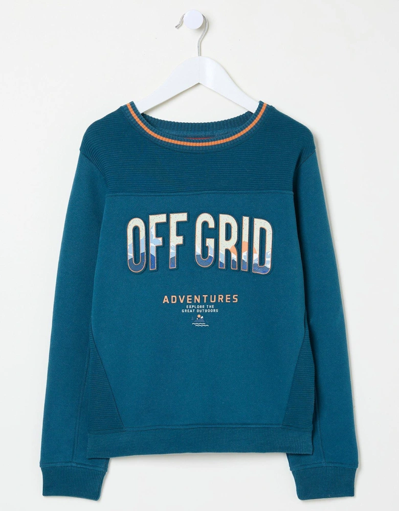 Boys Off Grid Crew Sweat - Dark Teal