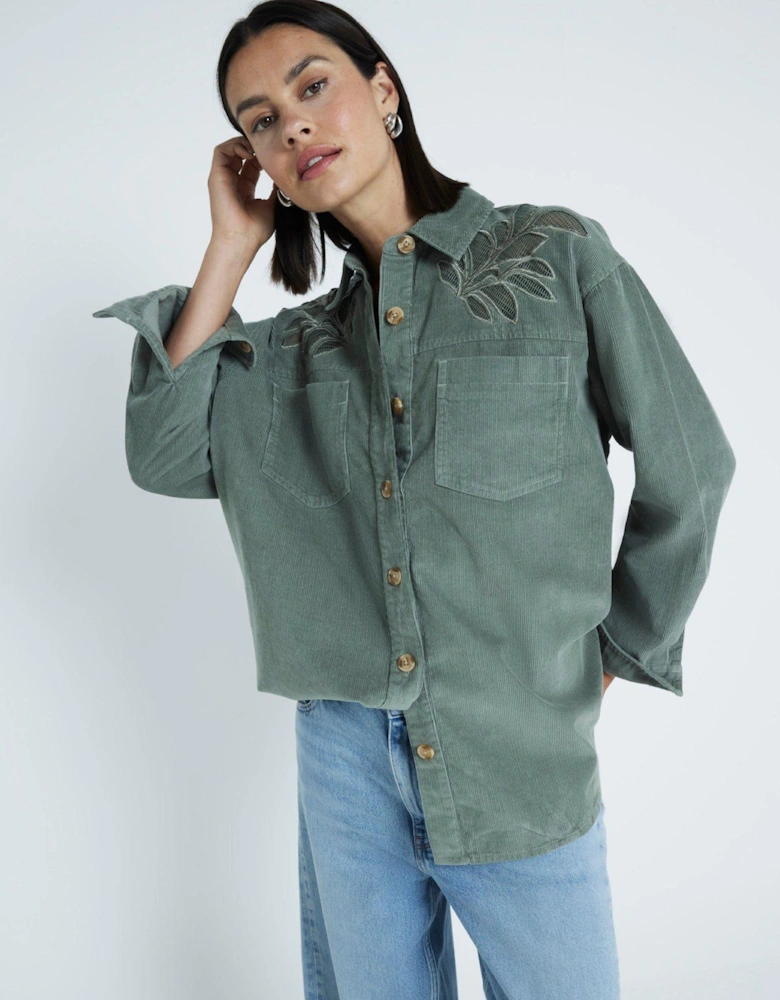 Cutwork Cord Shirt - Khaki