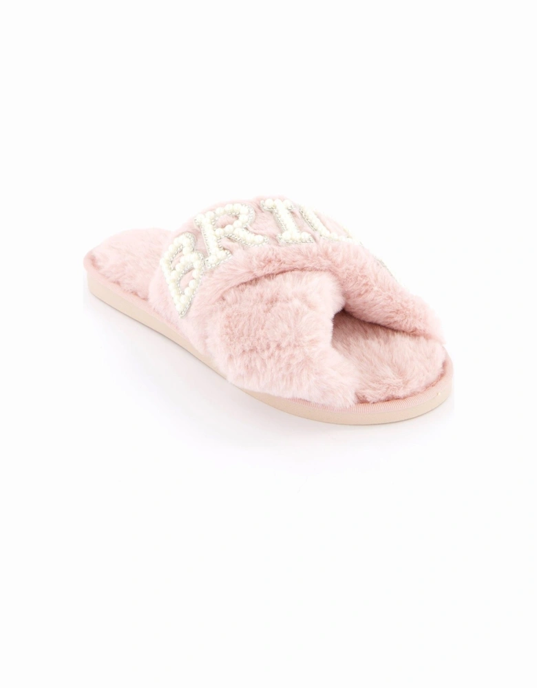 Sasha Be Mine Bridesquad Slippers - Light Pink