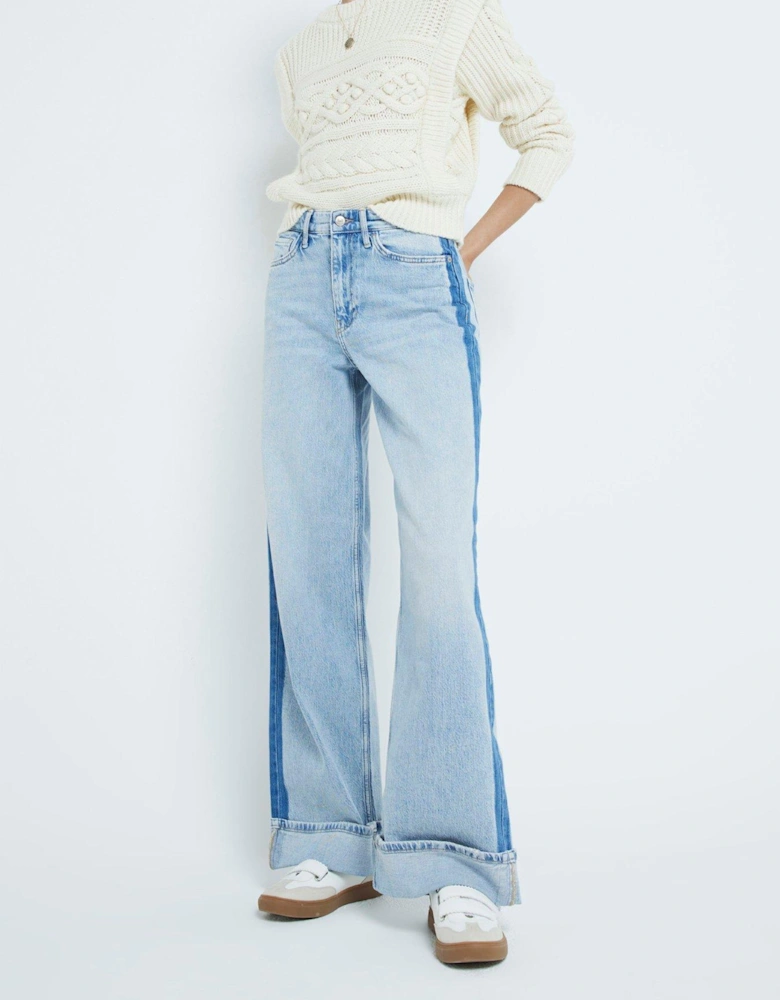 Relaxed Straight Leg Jeans - Blue