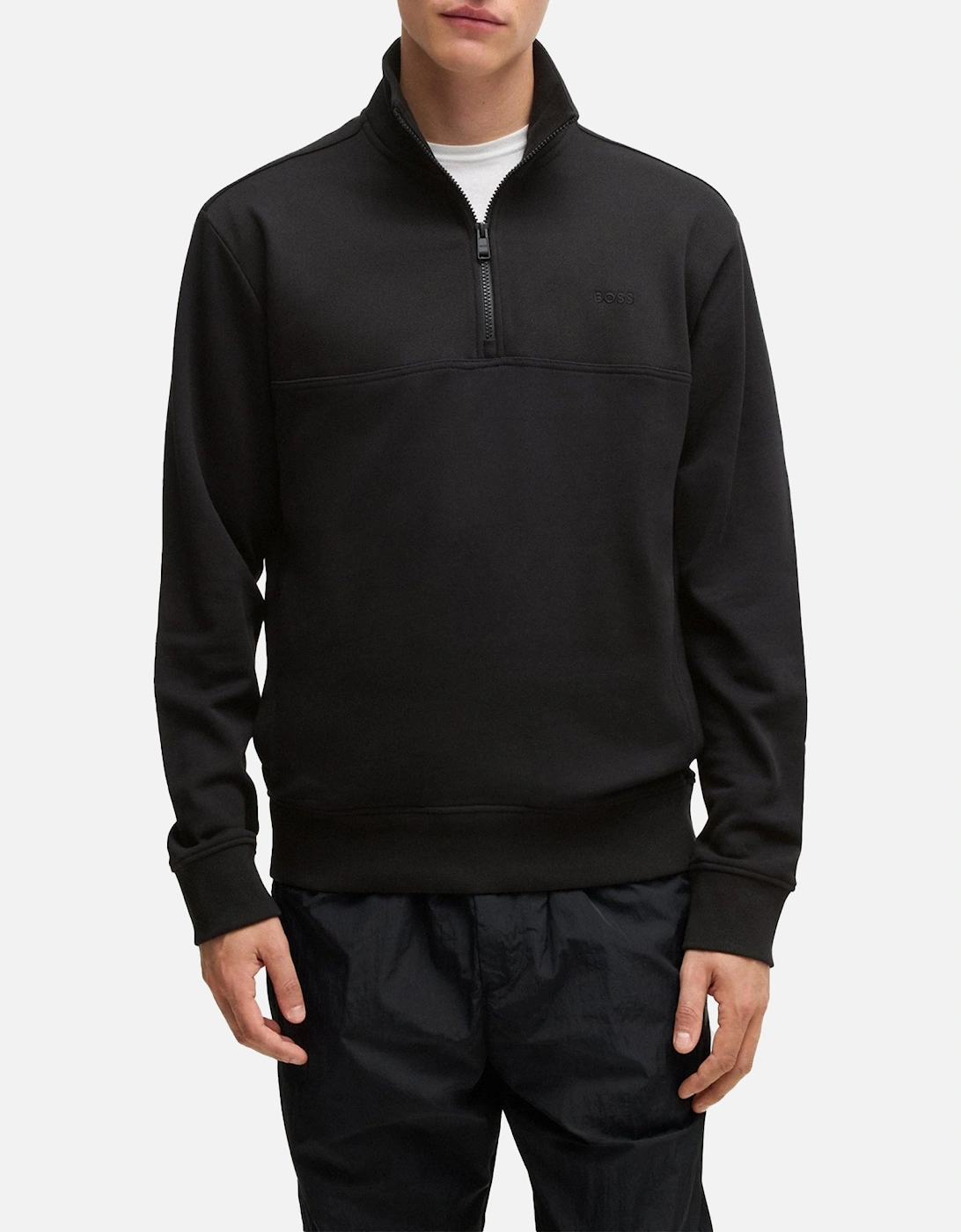 Boss Ze Corduroy Zip Neck Sweat