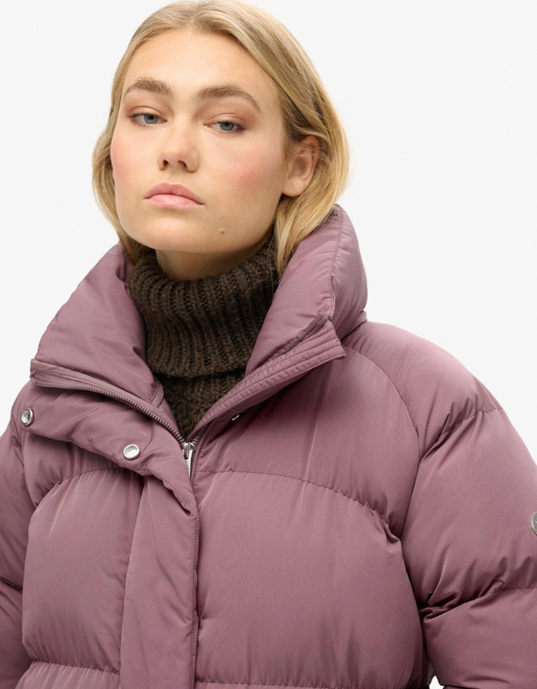 Maxi Longline Padded Jacket - Purple