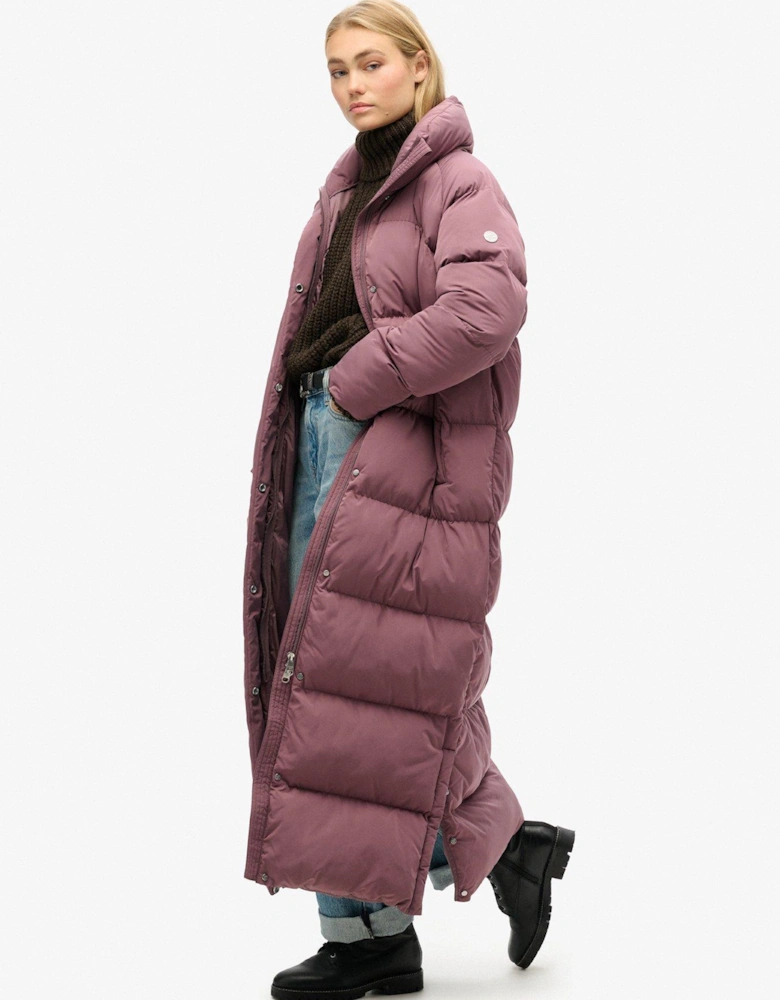 Maxi Longline Padded Jacket - Purple