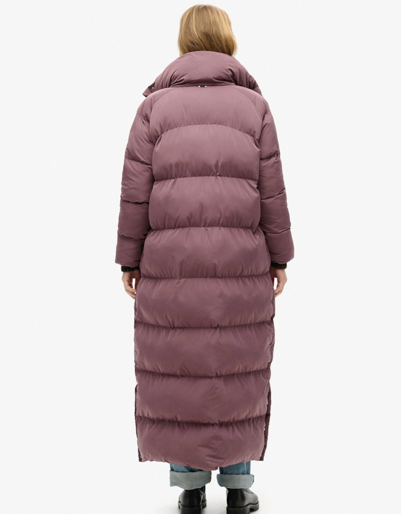 Maxi Longline Padded Jacket - Purple