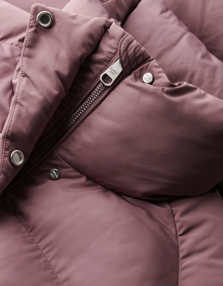 Maxi Longline Padded Jacket - Purple