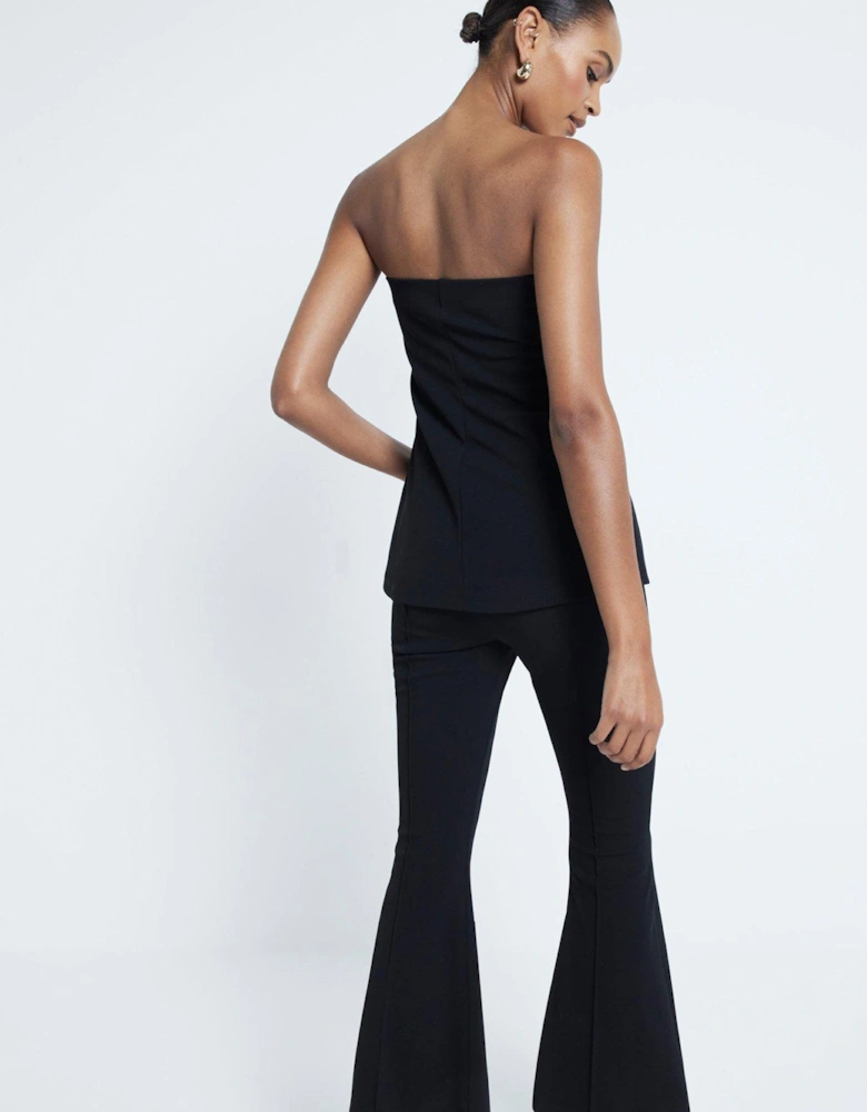 Bootcut Crop Pull On Trouser - Black